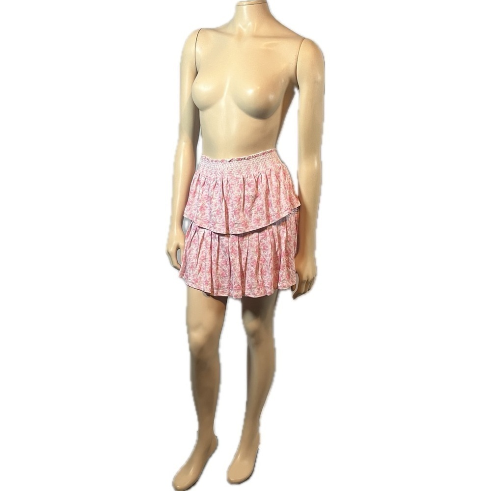 NWT LoveShackFancy Ruffle Mini Skirt Rose Patch - Picture 2 of 13